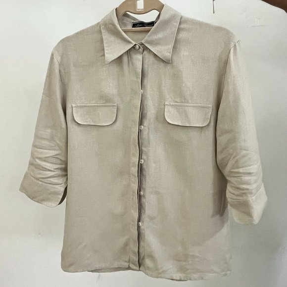 Alaian Figaret Beige Oversize Shirt Size - Picture 2 of 3